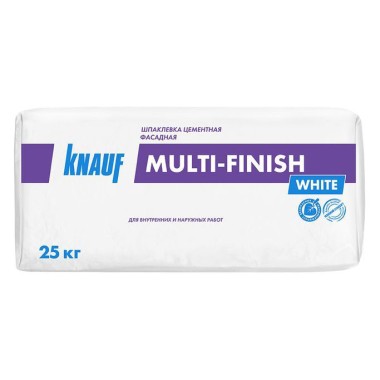 Шпаклёвка цементная фасадная Knauf Мульти-финиш белый 25 кг