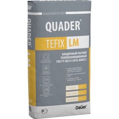 Раствор кладочный теплоизоляционный Dauer Quader Tefix LM 20 кг